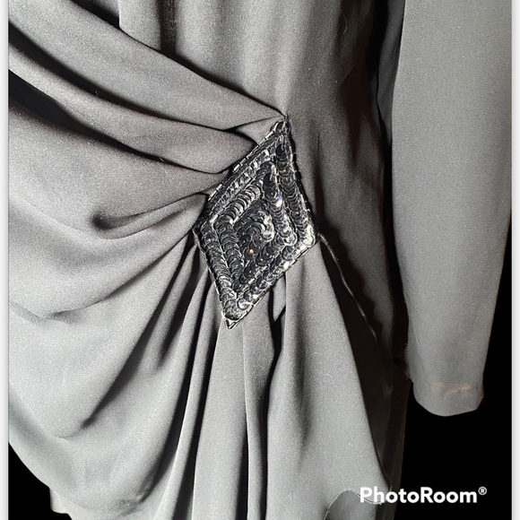 Volup vintage 80s does 20s sheer black dress - Picture 6 of 6